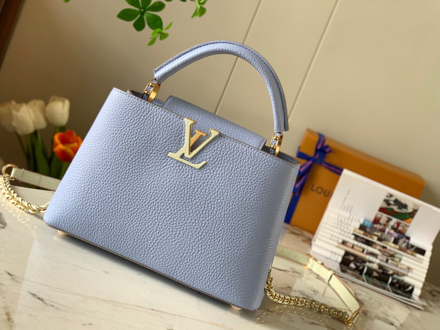 Louis Vuitton Capucines Small  Bag In Blue