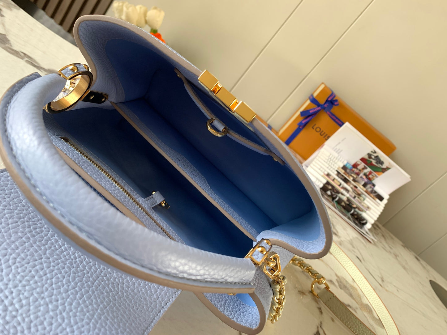 Louis Vuitton Capucines Small  Bag In Blue