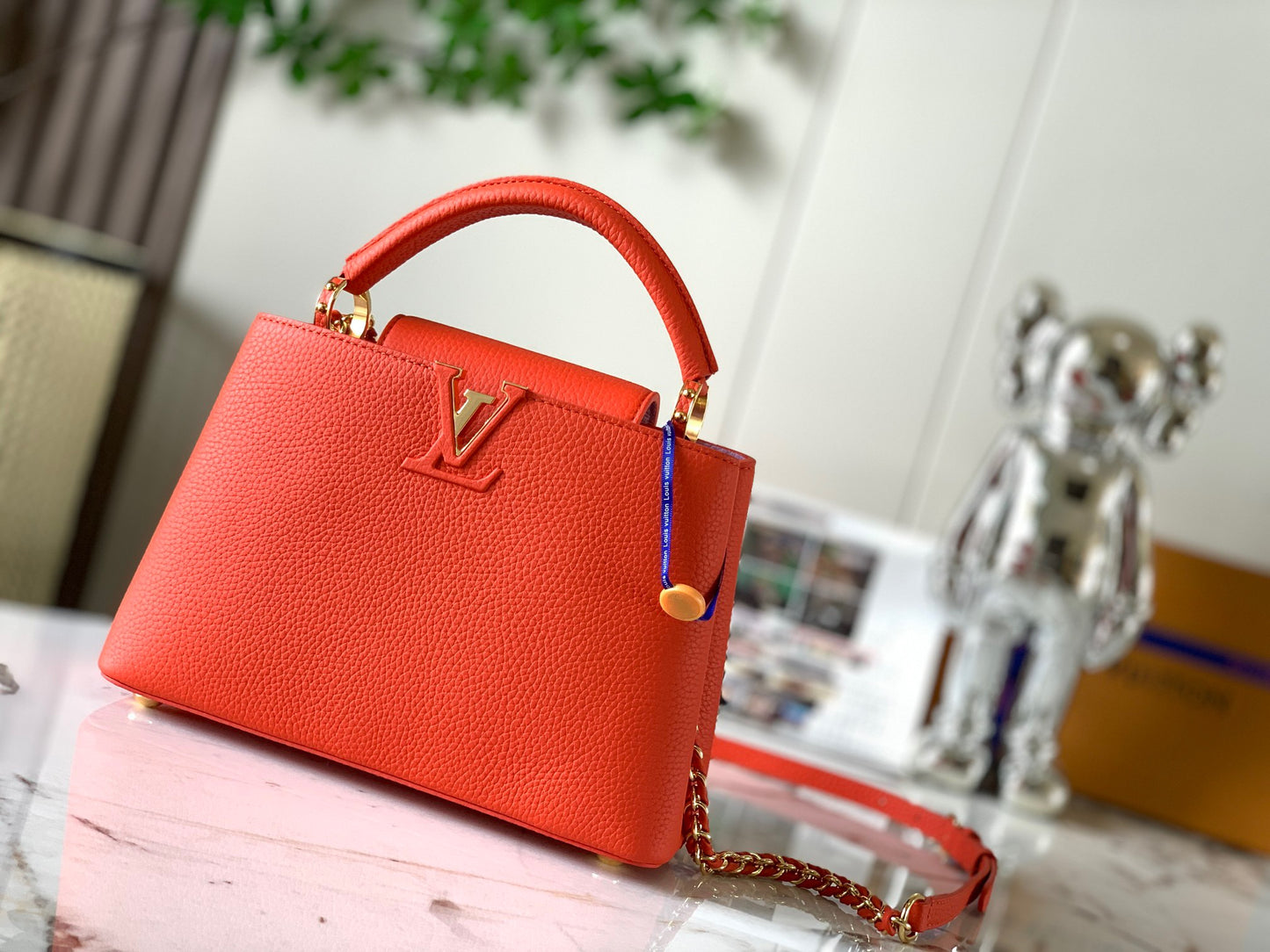 Louis Vuitton Capucines Small  Bag In  Tomato Red