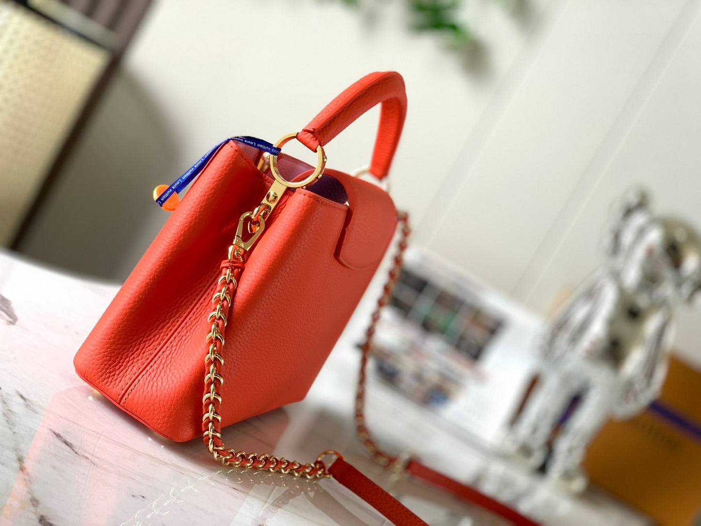 Louis Vuitton Capucines Small  Bag In  Tomato Red