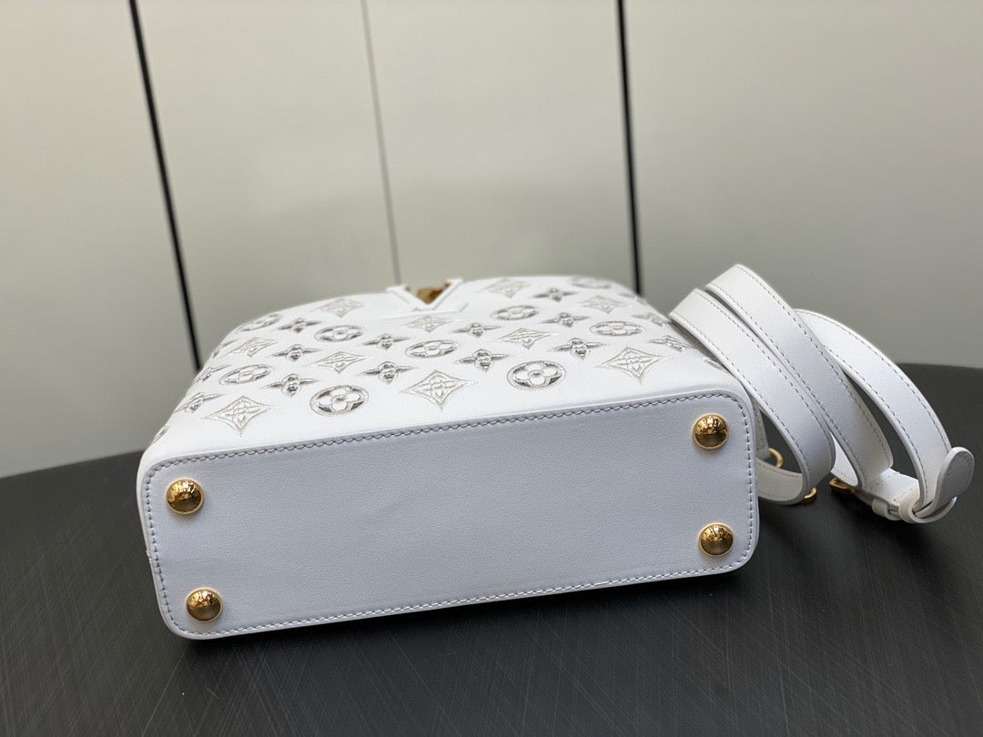 Louis Vuitton Capucines Small  Bag In White Embroidered Bag