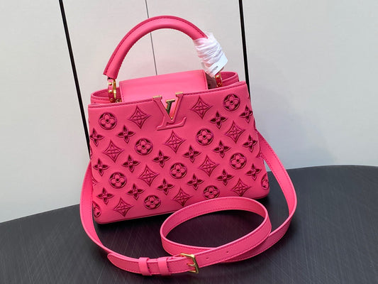 Louis Vuitton Capucines Small  Bag In Pink Embroidered Bag