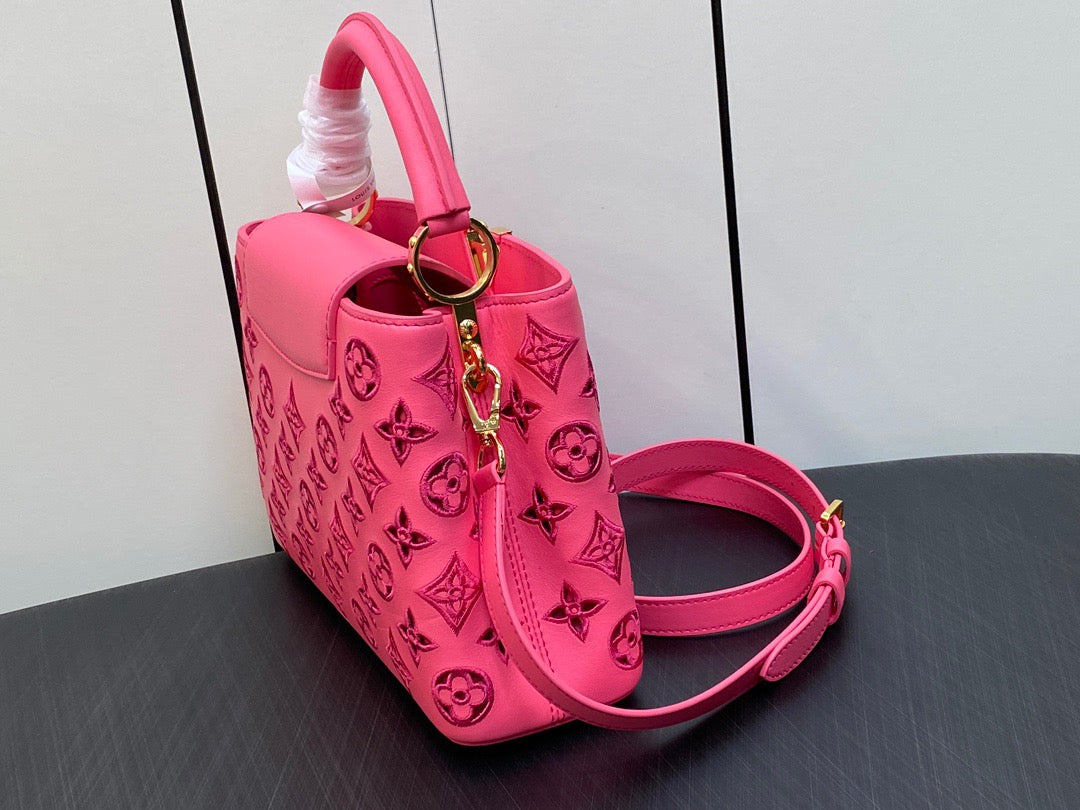 Louis Vuitton Capucines Small  Bag In Pink Embroidered Bag