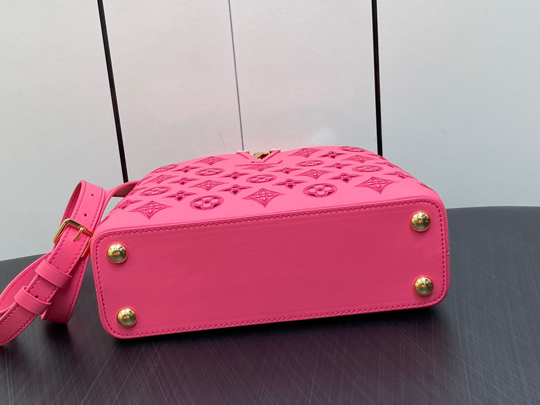 Louis Vuitton Capucines Small  Bag In Pink Embroidered Bag