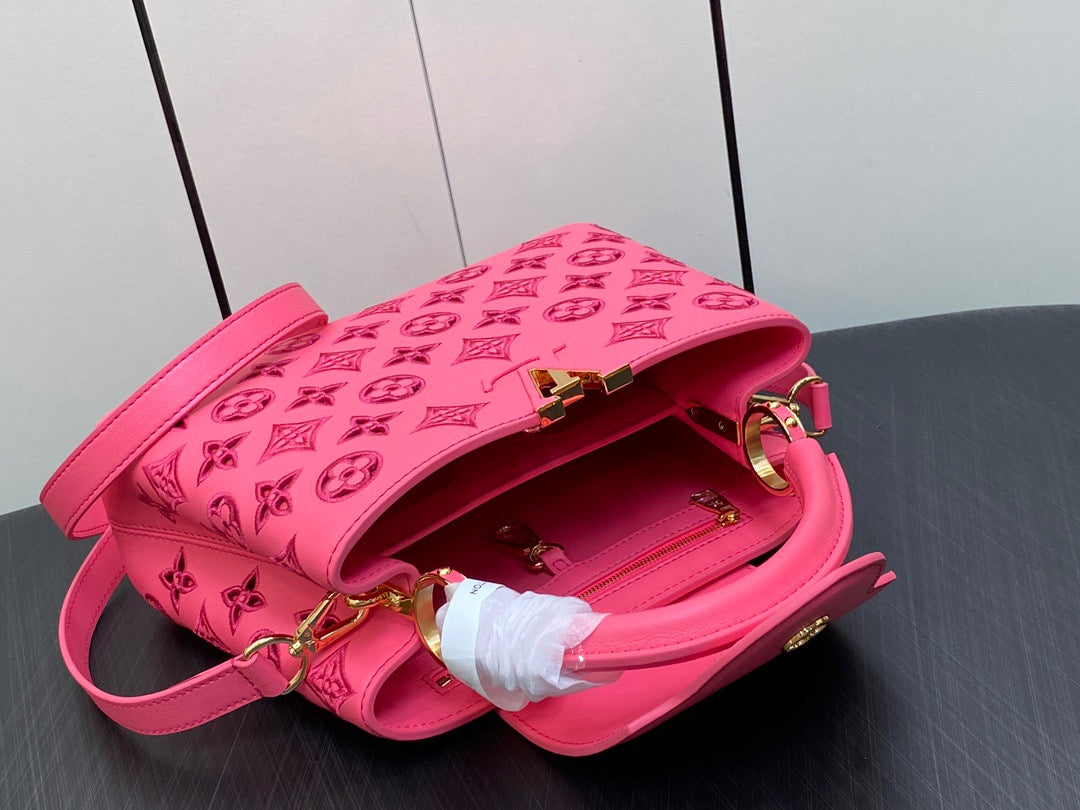 Louis Vuitton Capucines Small  Bag In Pink Embroidered Bag