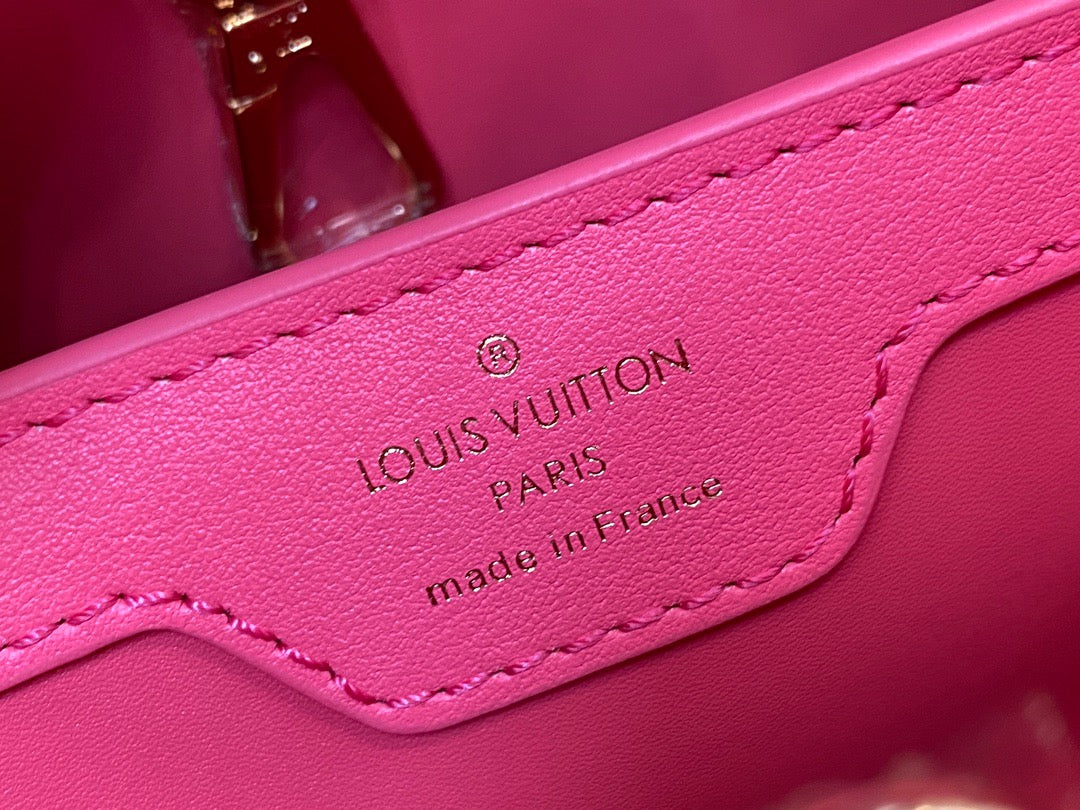 Louis Vuitton Capucines Small  Bag In Pink Embroidered Bag