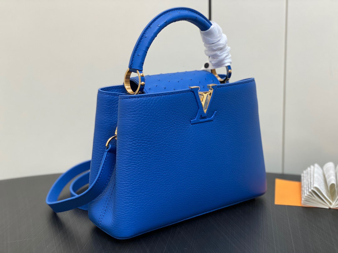 Louis Vuitton Capucines Small  Bag In Dark Blue