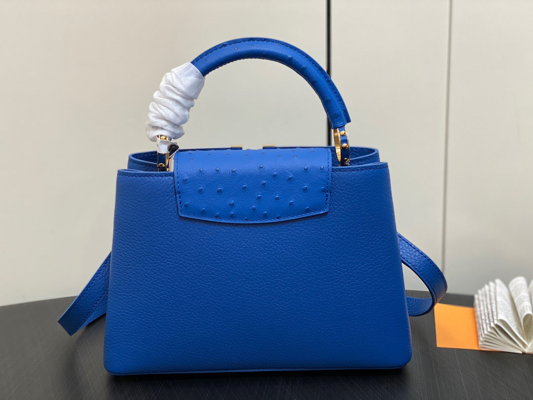 Louis Vuitton Capucines Small  Bag In Dark Blue