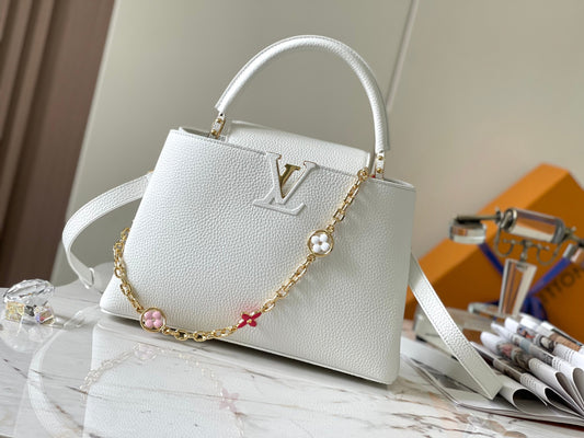 Louis Vuitton Capucines Medium Bag In White