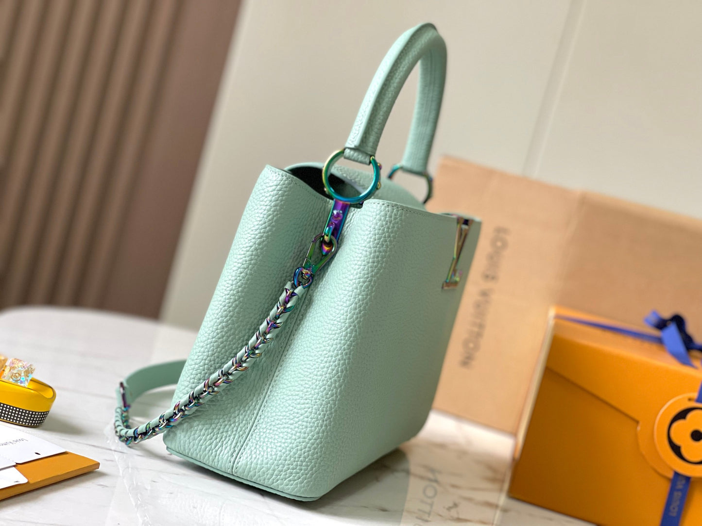 Louis Vuitton Capucines Medium Bag In Mint Green