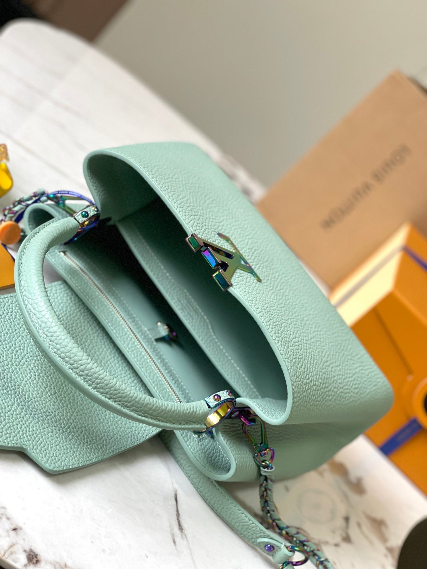 Louis Vuitton Capucines Medium Bag In Mint Green