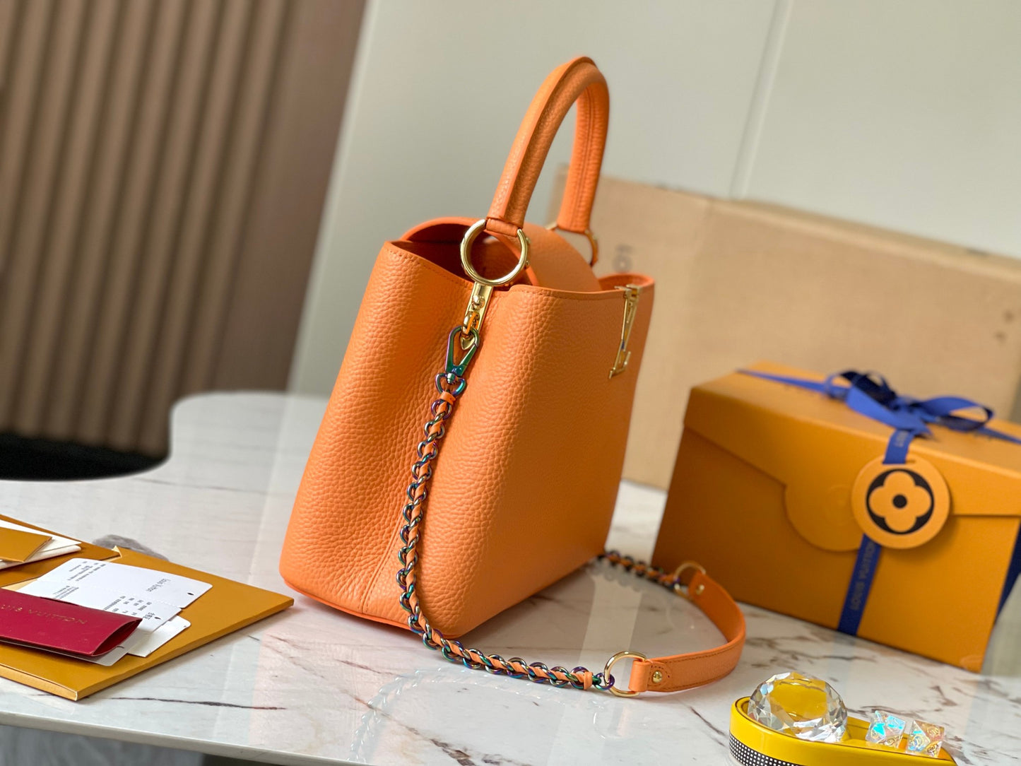 Louis Vuitton Capucines Medium Bag In Orange