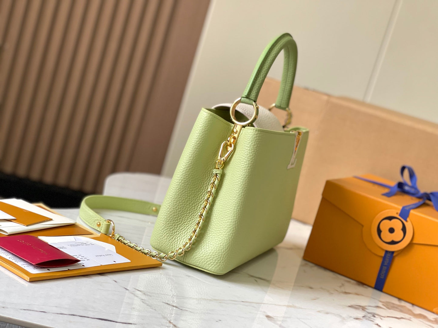 Louis Vuitton Capucines Medium Bag In Avocado Green