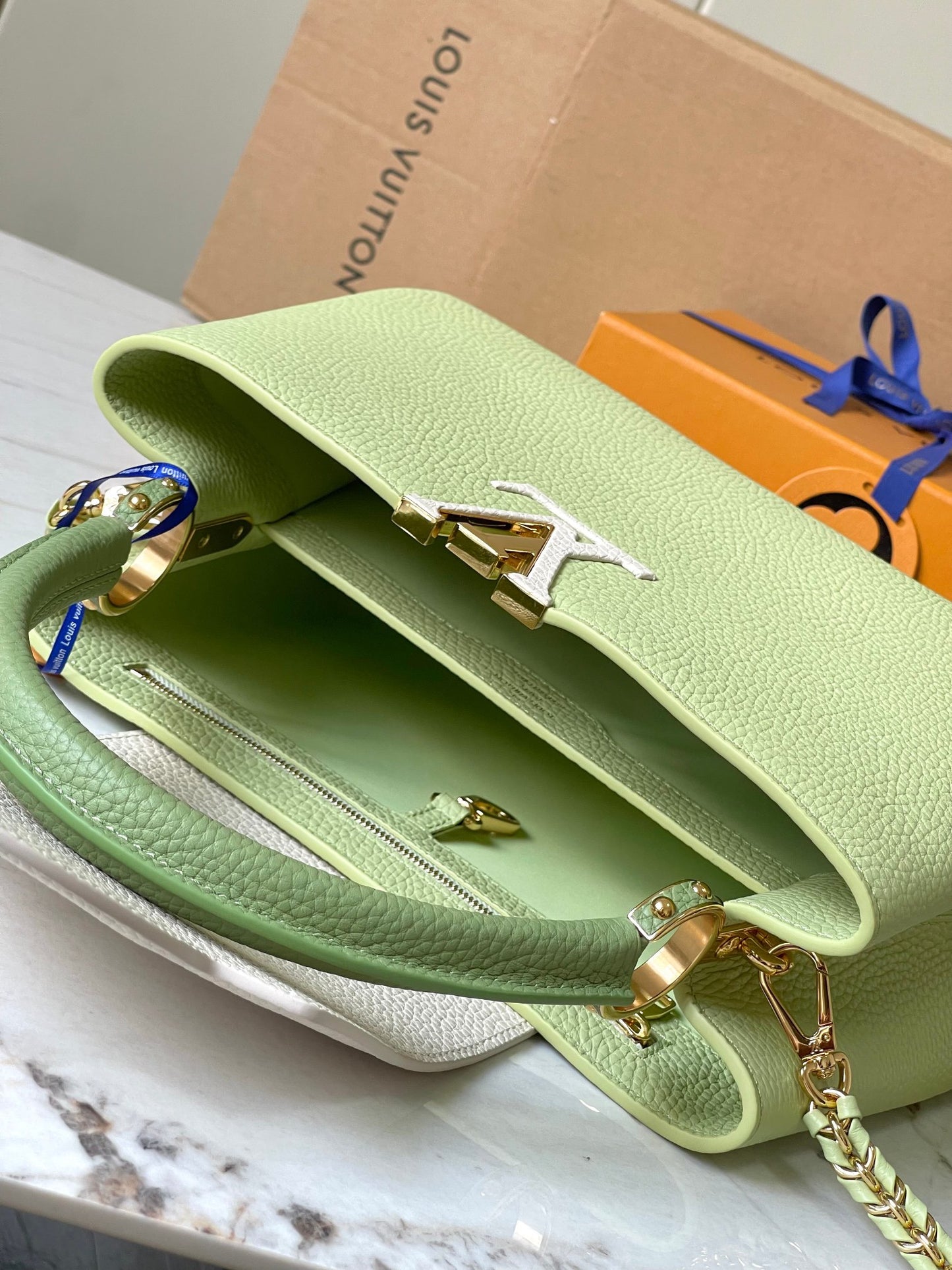 Louis Vuitton Capucines Medium Bag In Avocado Green