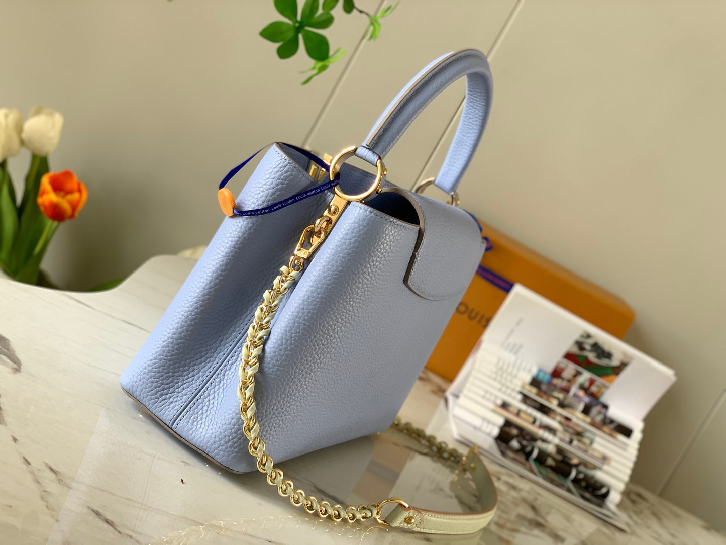 Louis Vuitton Capucines Medium Bag In Haze Blue