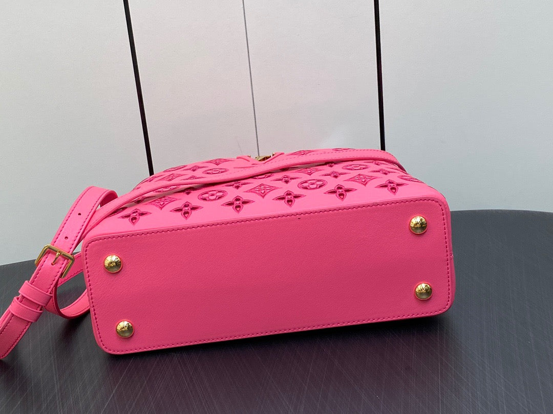 Louis Vuitton Capucines Medium Bag In Pink Embroidery Pattern