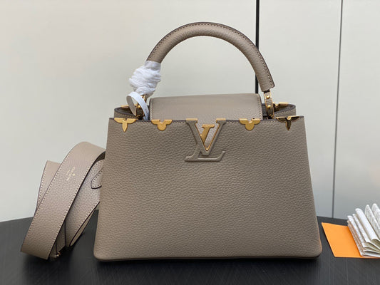 Louis Vuitton Capucines Medium Bag In Gray