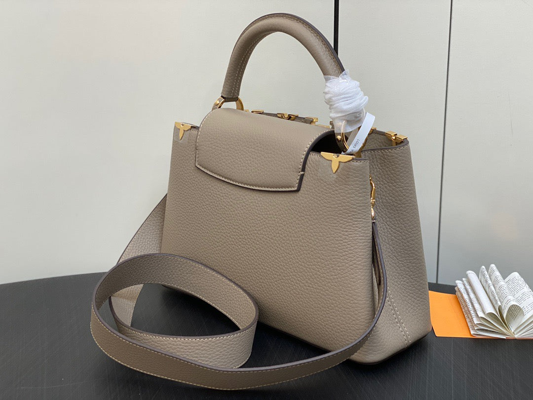 Louis Vuitton Capucines Medium Bag In Gray