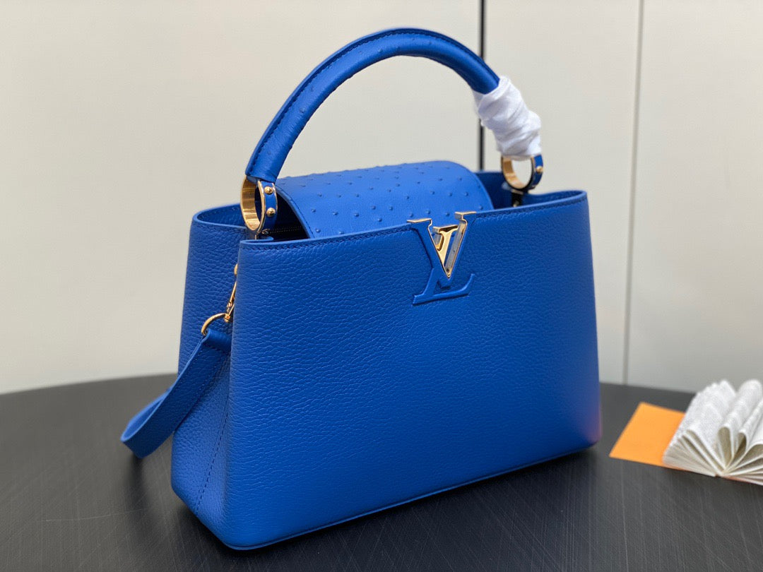 Louis Vuitton Capucines Medium Bag In Dark Blue