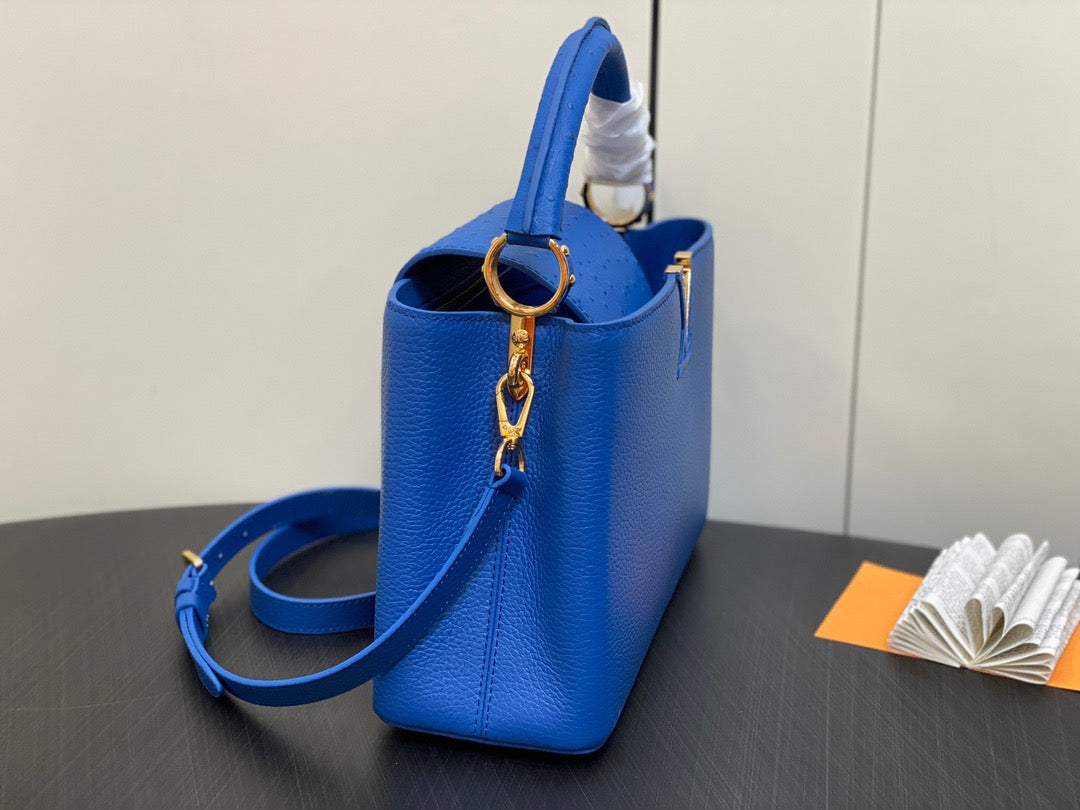 Louis Vuitton Capucines Medium Bag In Dark Blue