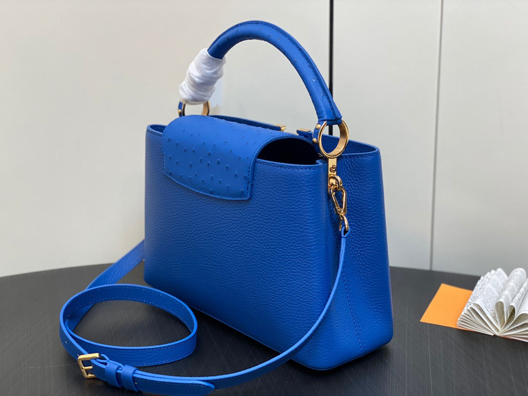 Louis Vuitton Capucines Medium Bag In Dark Blue