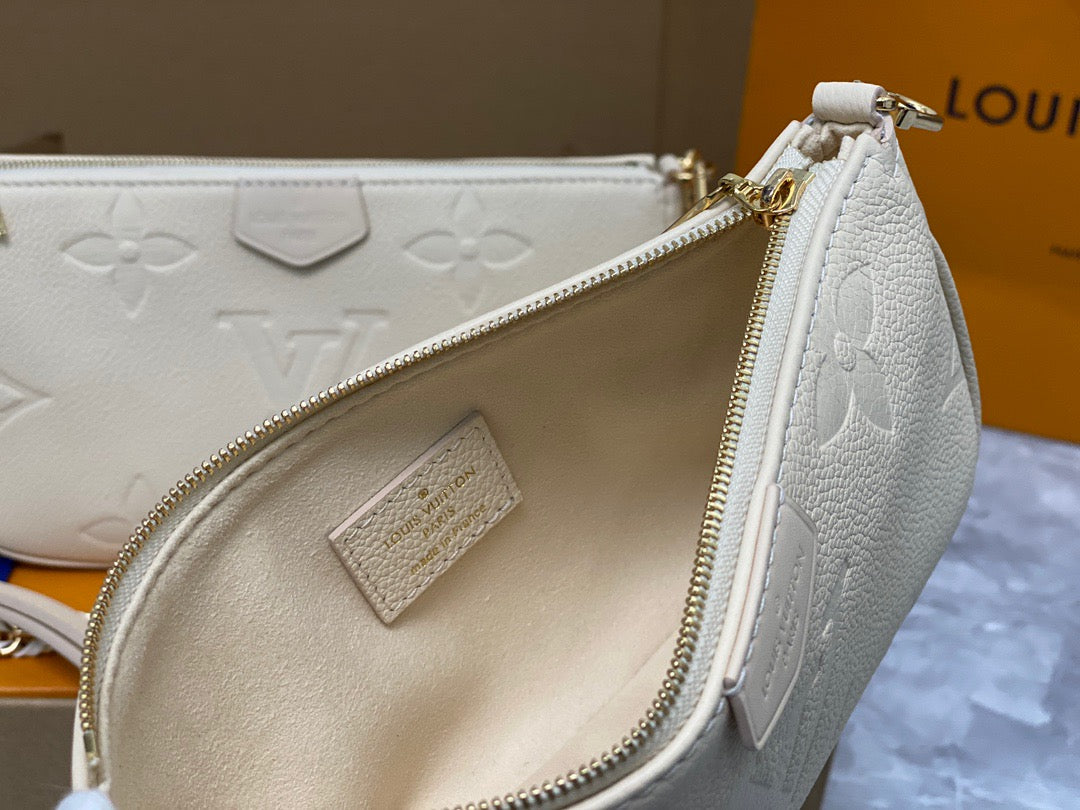 Louis Vuitton Large Pochette Accessories In Beige Embossed