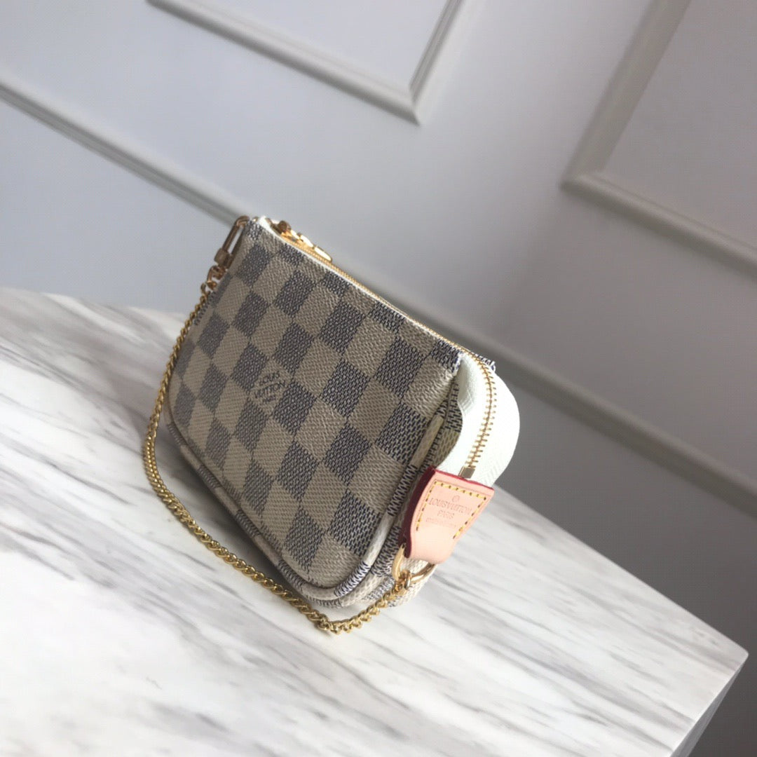 Louis Vuitton Micro Pochette Accessories With White Checkerboard