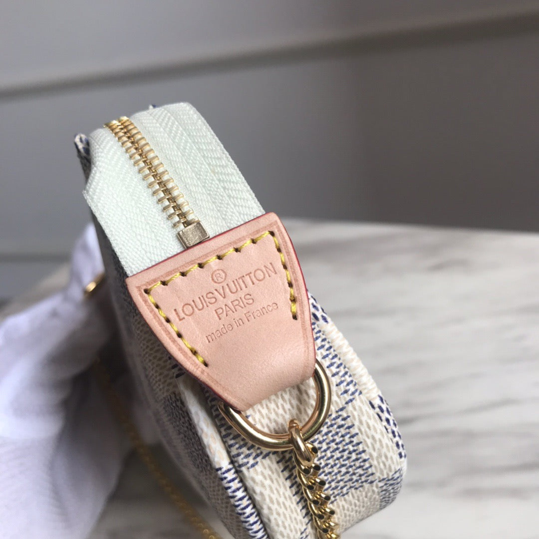 Louis Vuitton Micro Pochette Accessories With White Checkerboard