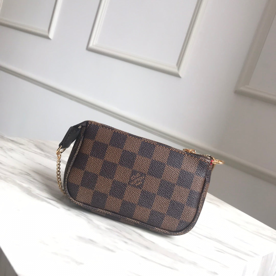 Louis Vuitton Micro Pochette Accessories With Brown Checkerboard