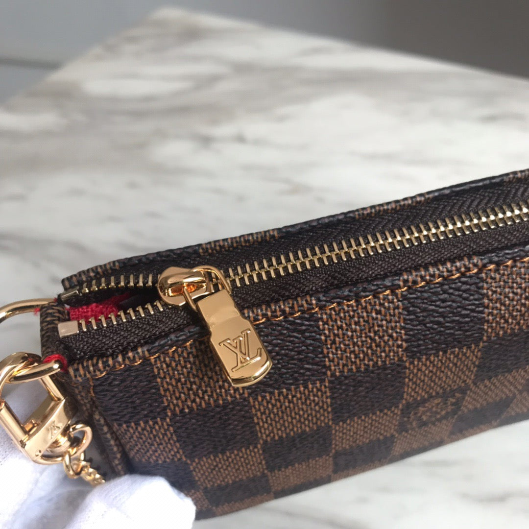 Louis Vuitton Micro Pochette Accessories With Brown Checkerboard