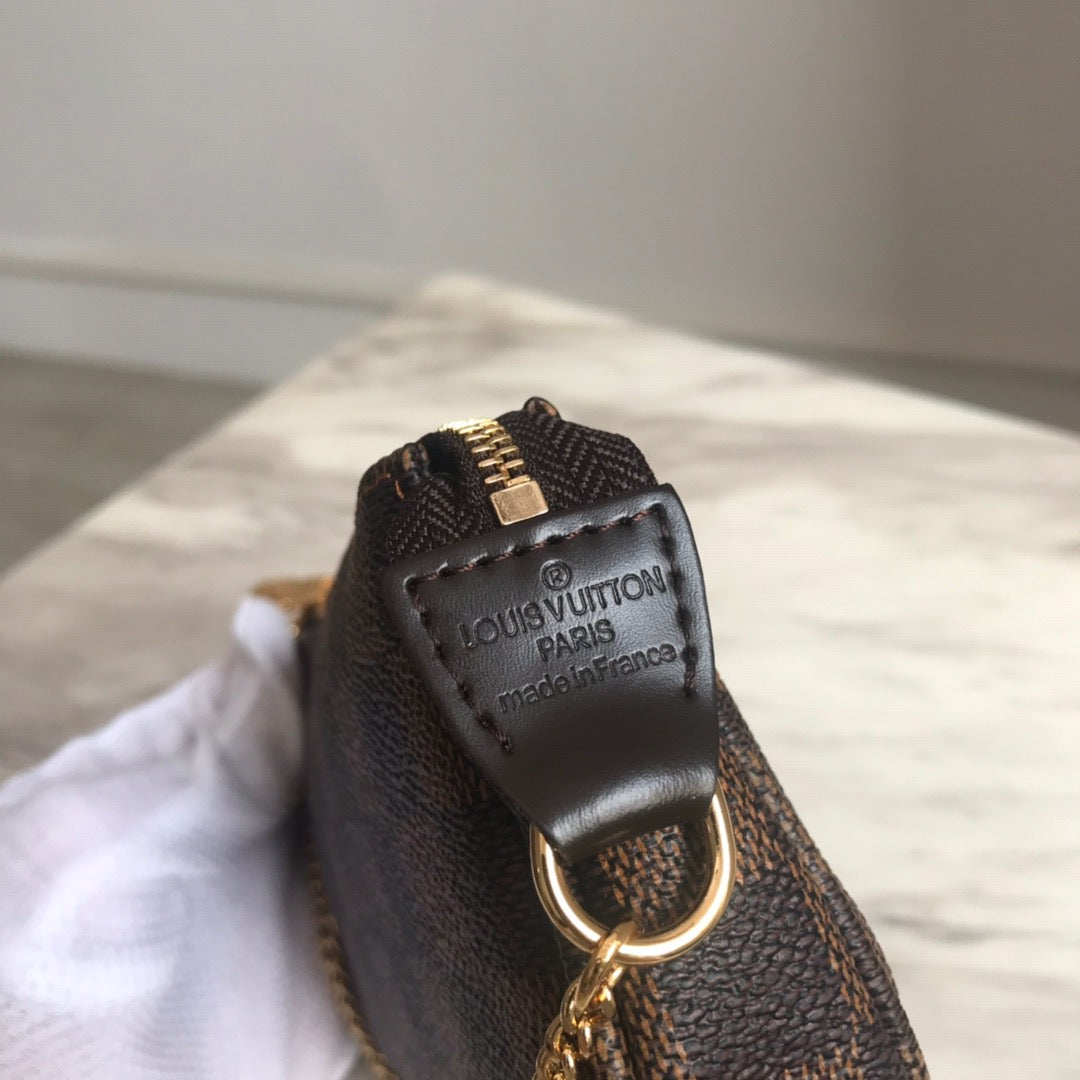 Louis Vuitton Micro Pochette Accessories With Brown Checkerboard