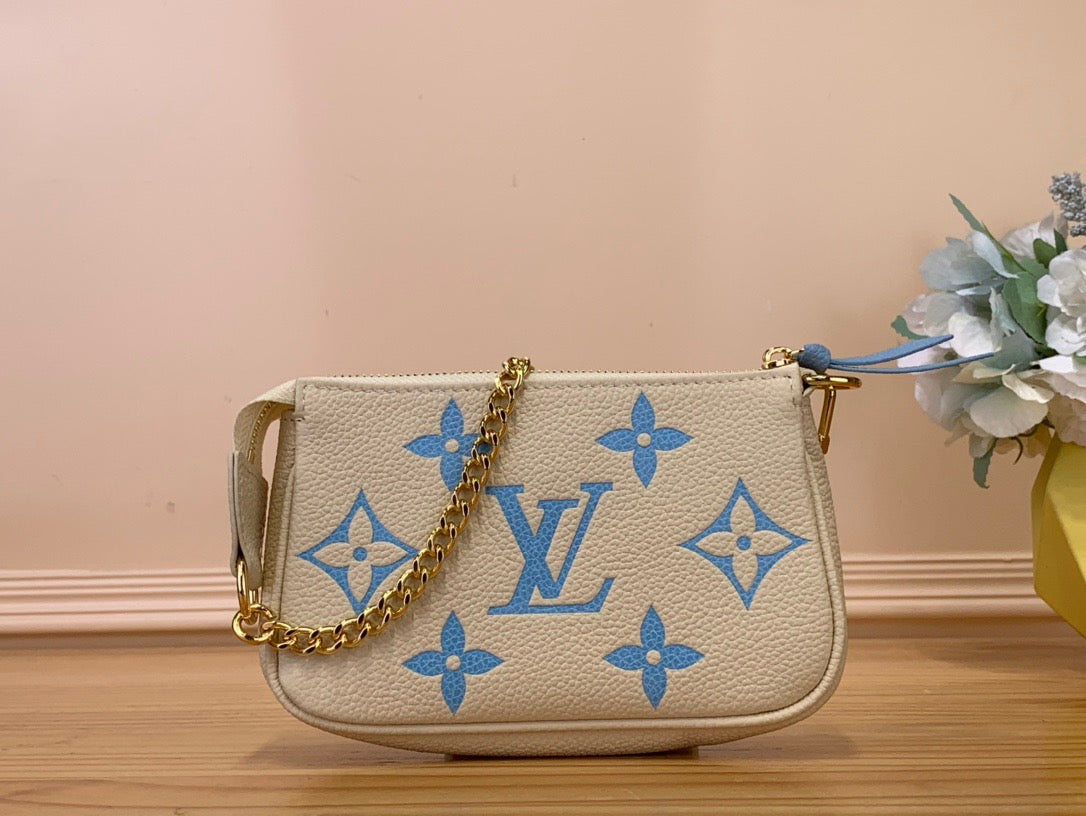 Louis Vuitton Mini Pochette Accessories In Blue Presbyopia