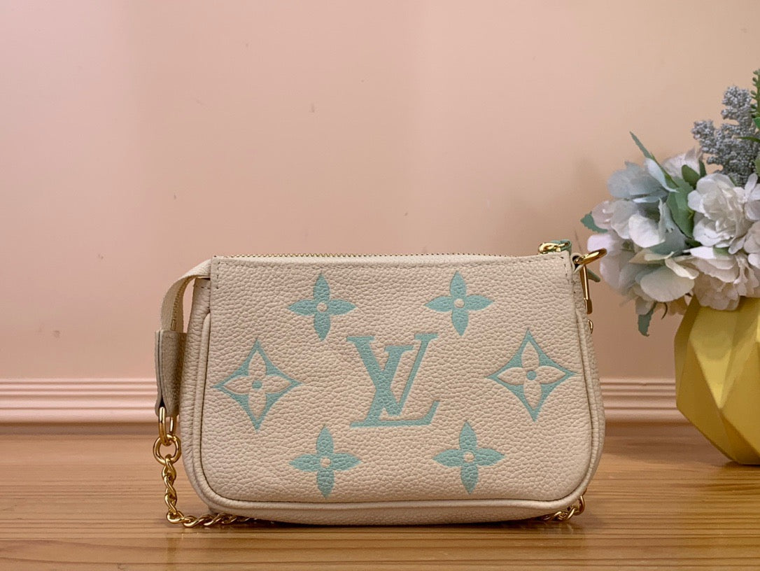 Louis Vuitton Mini Pochette Accessories In Light Blue Presbyopia