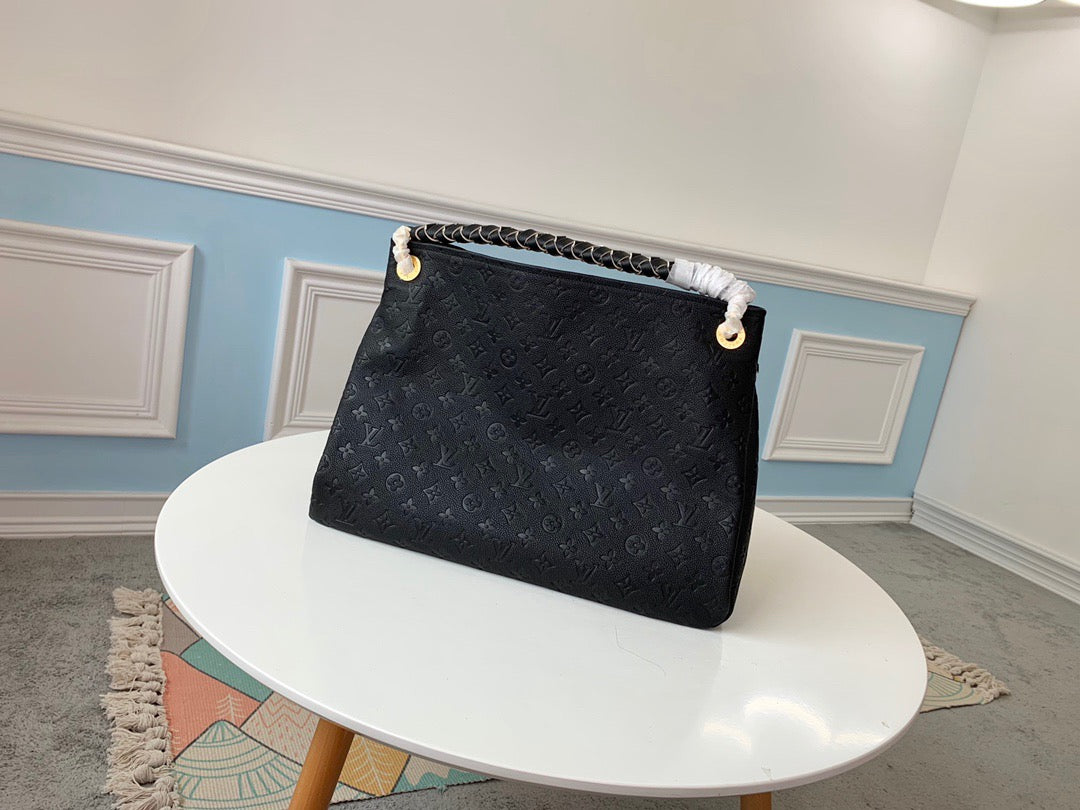 Louis Vuitton Artsy Black Empreinte Leather Shoulder Bag