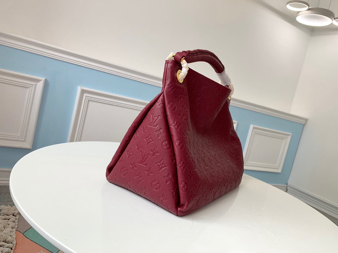 Louis Vuitton Artsy Burgundy Empreinte Leather Shoulder Bag