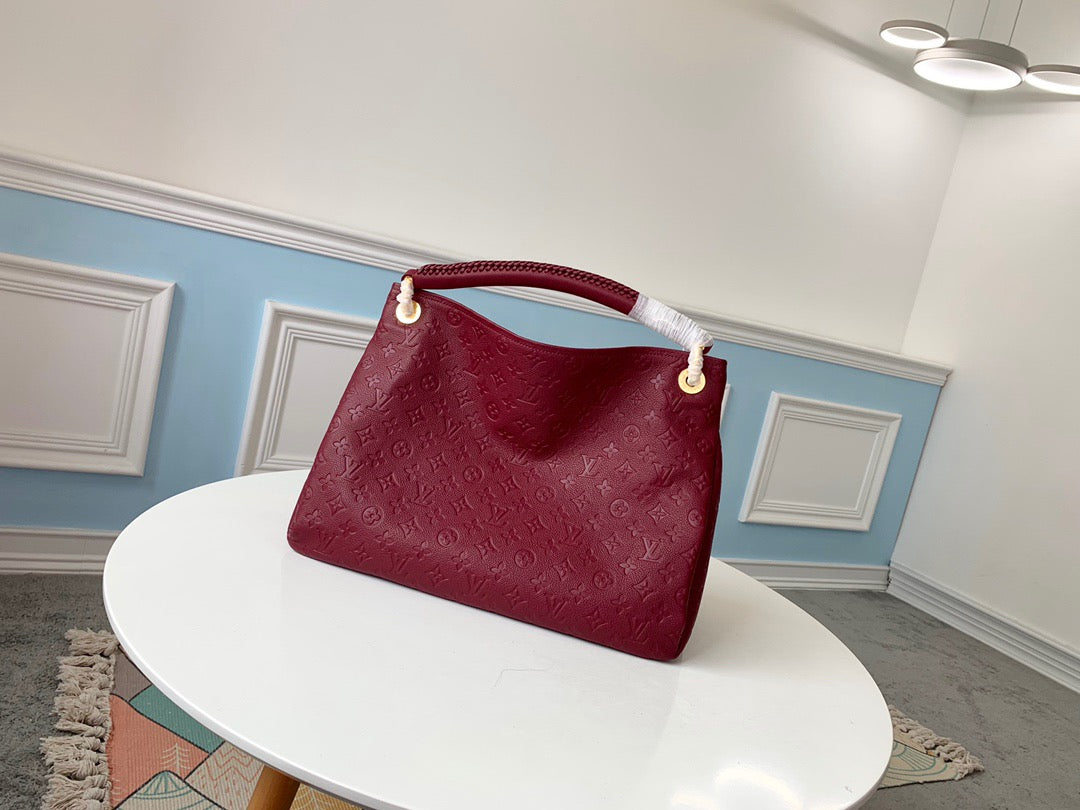 Louis Vuitton Artsy Burgundy Empreinte Leather Shoulder Bag