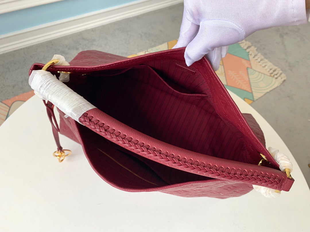 Louis Vuitton Artsy Burgundy Empreinte Leather Shoulder Bag