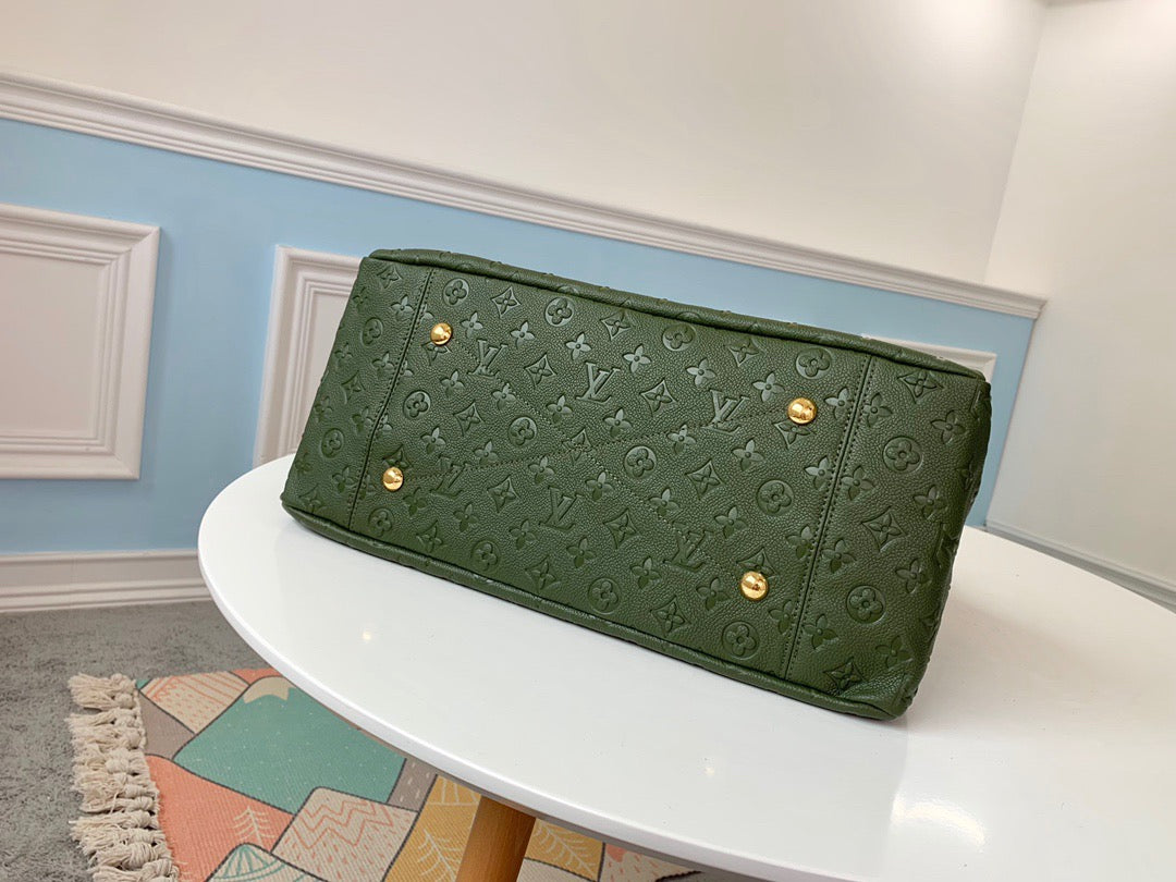 Louis Vuitton Artsy Dark Green Empreinte Leather Shoulder Bag