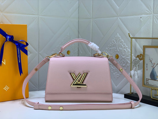 Louis Vuitton Twist Pouch In Pink Epi Leather With Handle