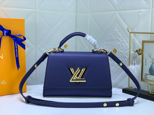 Louis Vuitton Twist Pouch In Dark Blue Epi Leather With Handle