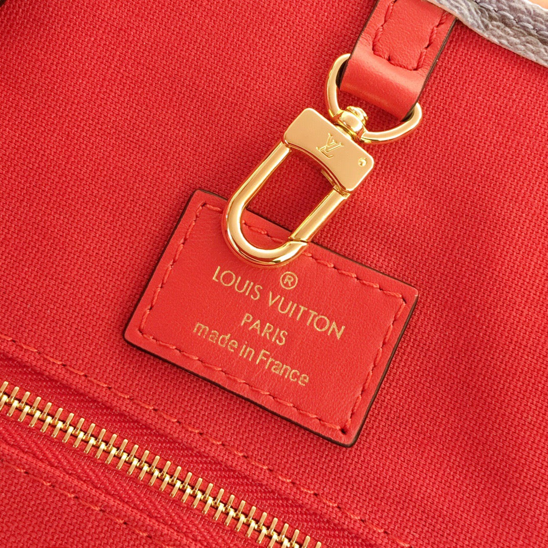 Louis Vuitton Onthego In Denim Blue And Red Color Matching