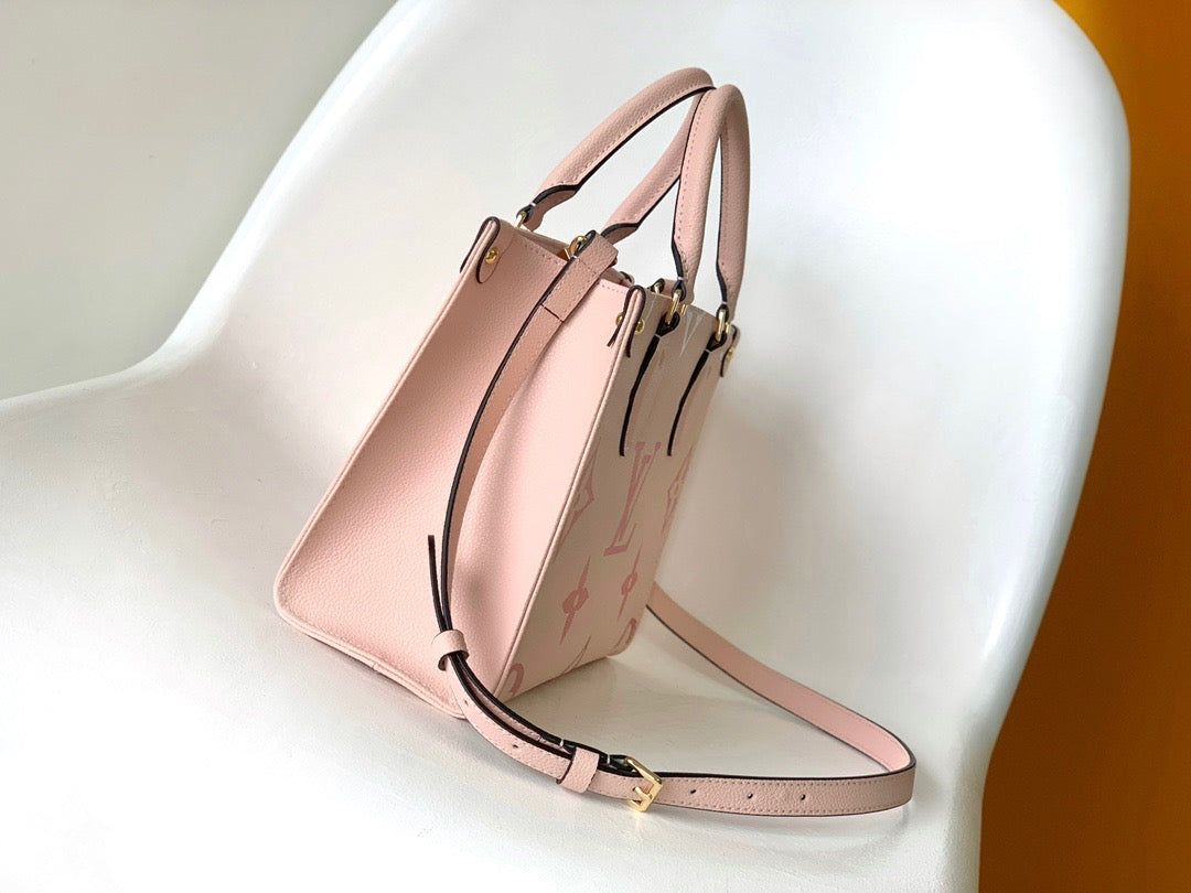 Louis Vuitton Onthego Bags In Pink Embossed Canvas 