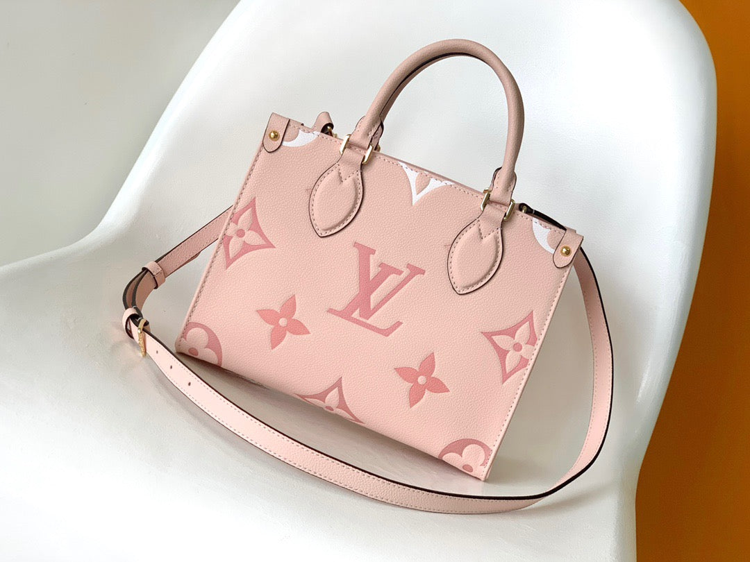 Louis Vuitton Onthego Bags In Pink Embossed Canvas 