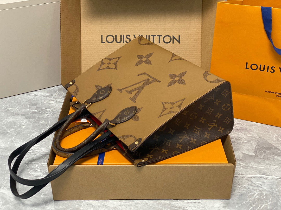 Louis Vuitton Onthego Handbags In Brown Embossed