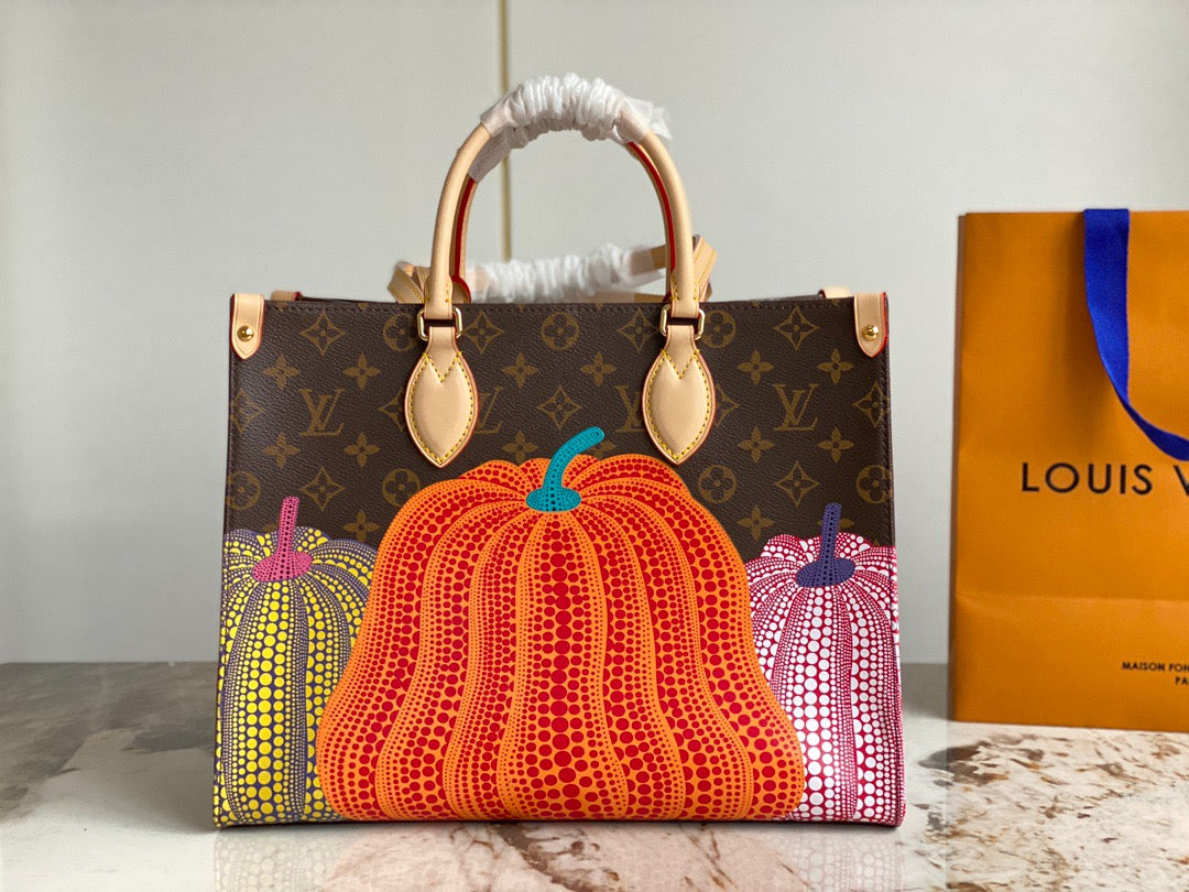 Louis Vuitton Onthego With Yayoi Kusama Presbyopic Pumpkin Bag