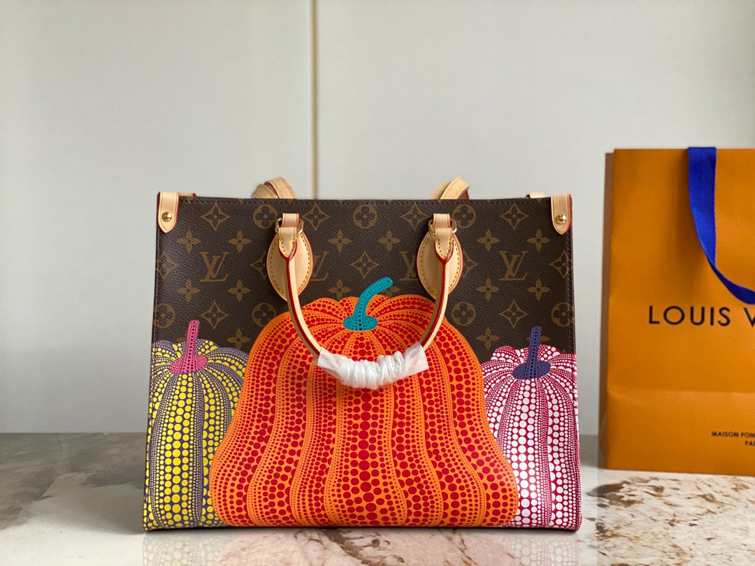 Louis Vuitton Onthego With Yayoi Kusama Presbyopic Pumpkin Bag