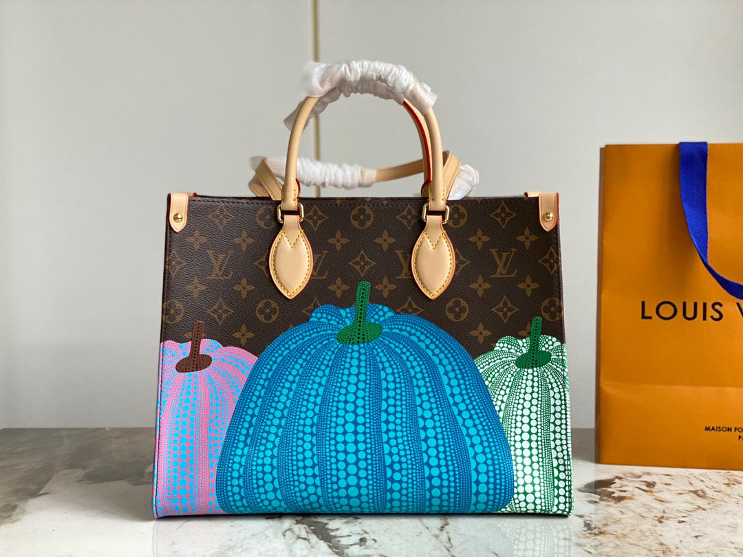 Louis Vuitton Onthego With Yayoi Kusama Presbyopic Pumpkin Bag