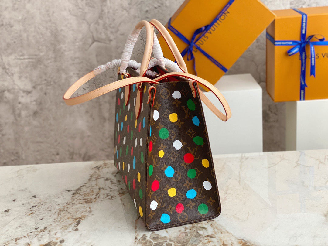 Louis Vuitton Onthego With Colorful Polka Dot Presbyopia Handbag