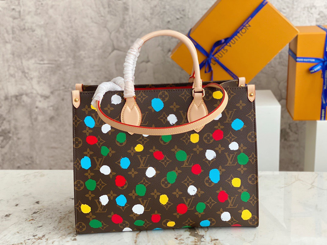 Louis Vuitton Onthego With Colorful Polka Dot Presbyopia Handbag