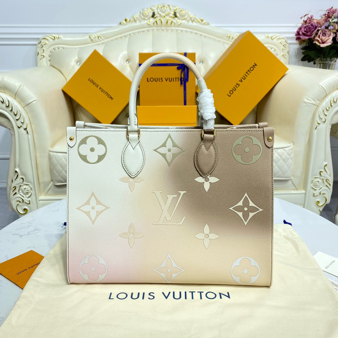 Louis Vuitton Onthego Handbags With Embossed Mermaid Gradient Color